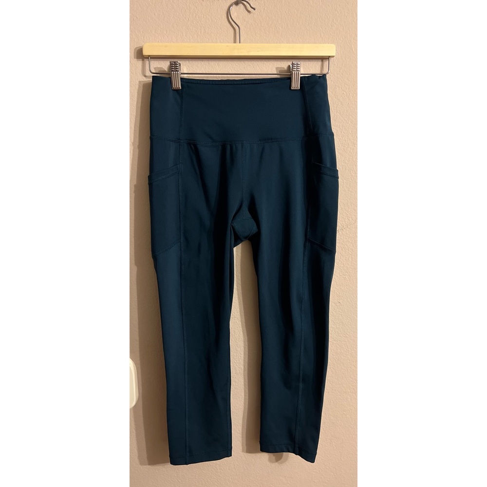 90 Degree Dark Teal Cropped Workout Leggings